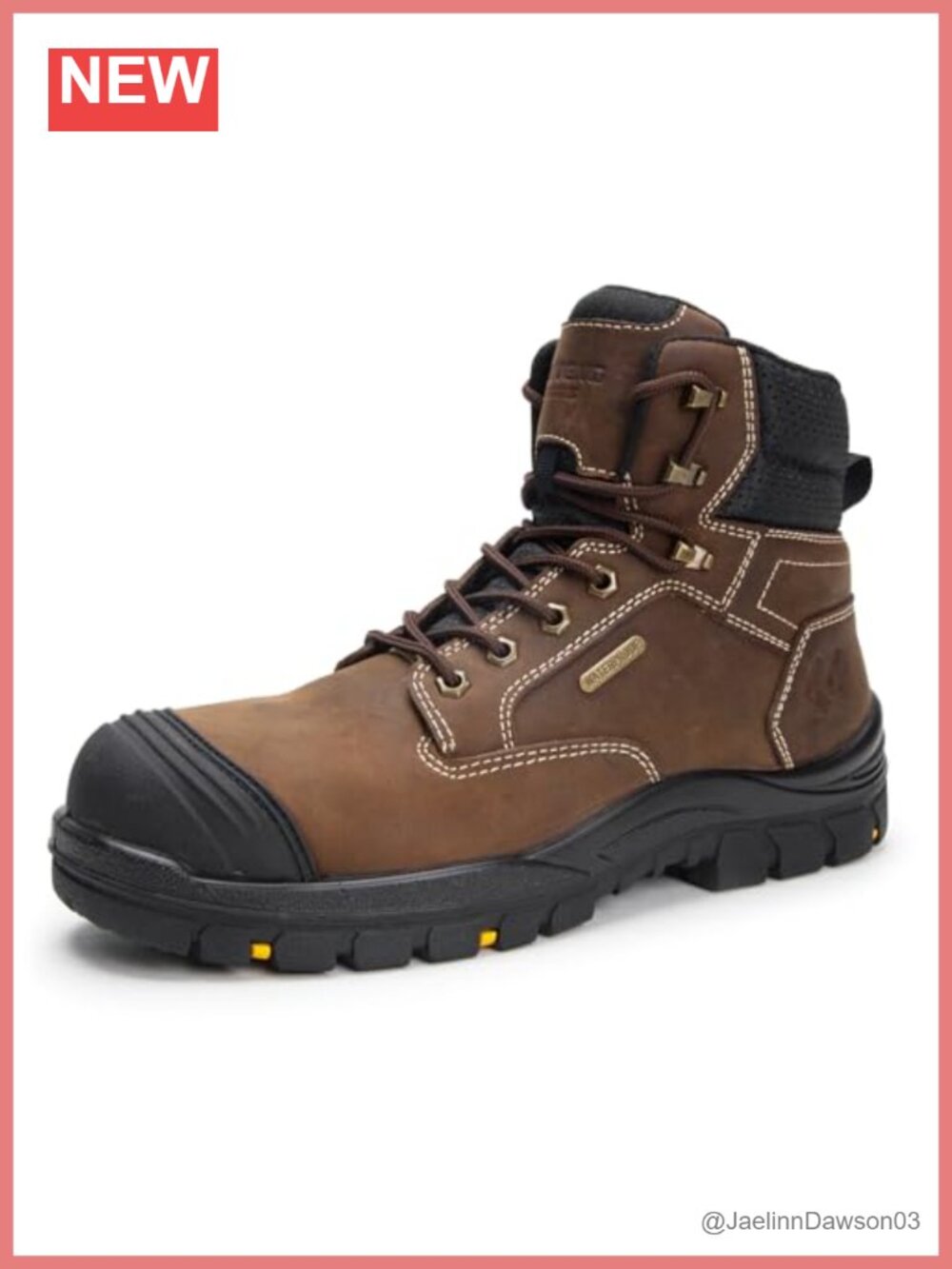 Men's Composite Toe Work Boots Waterproof Leather Ankle Safety Boot